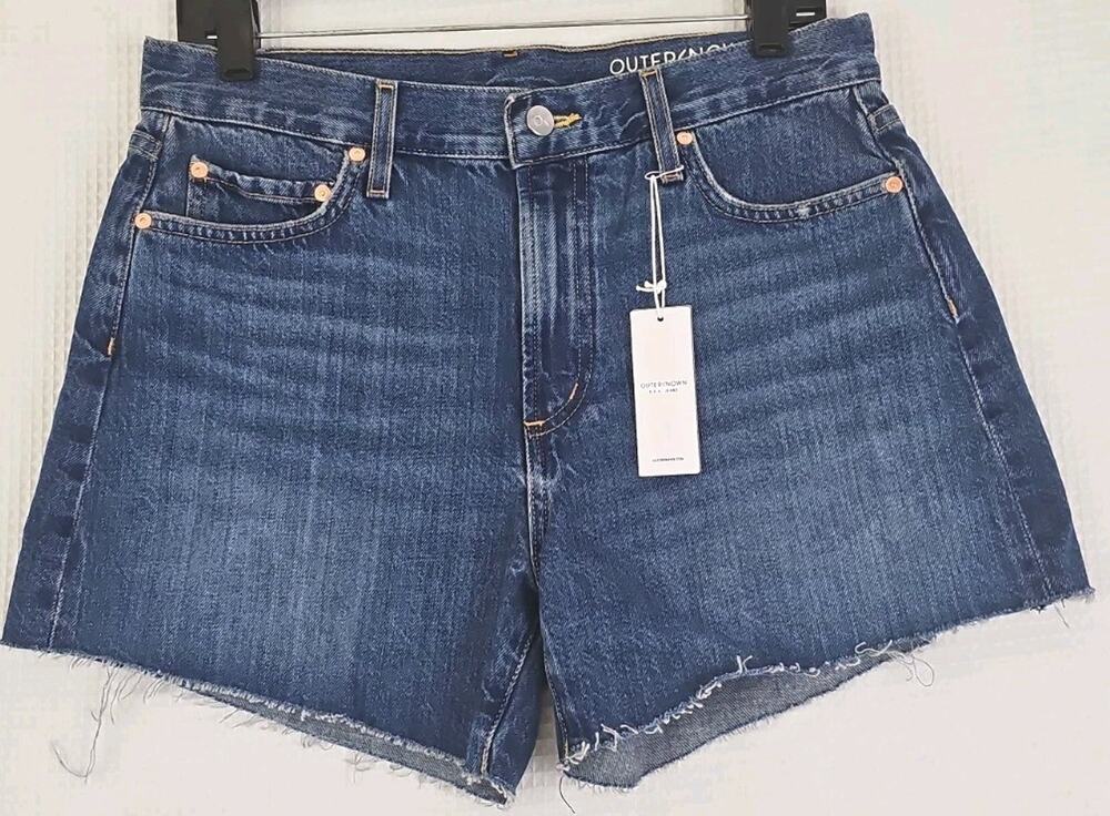 Outerknown~Woman Sz. 27~Blue S.E.A. Jeans Fillmore Boyfriend Jean Shorts USA NWT